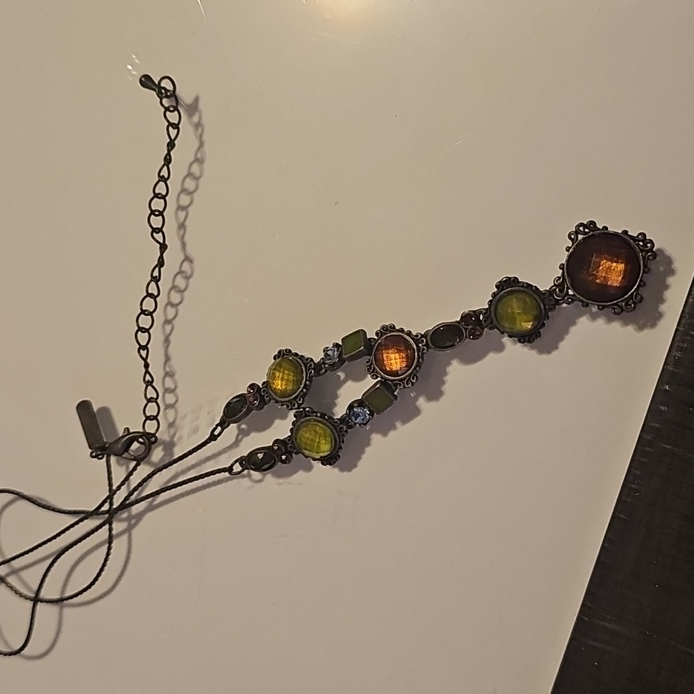 Vintage Style Multi-Stone Pendant Necklace